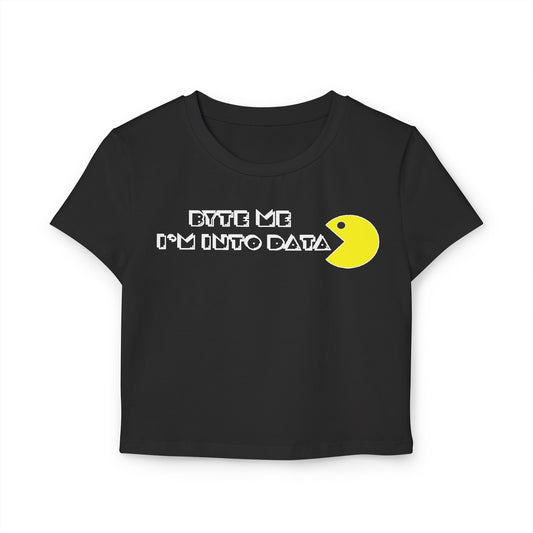 🕹️ Byte Me, I’m Into Data – Retro Gamer Crop Top 🎮💾
